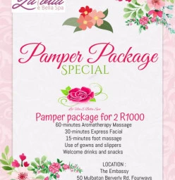 Pamper Package for 2 people R1000 Fourways Facials